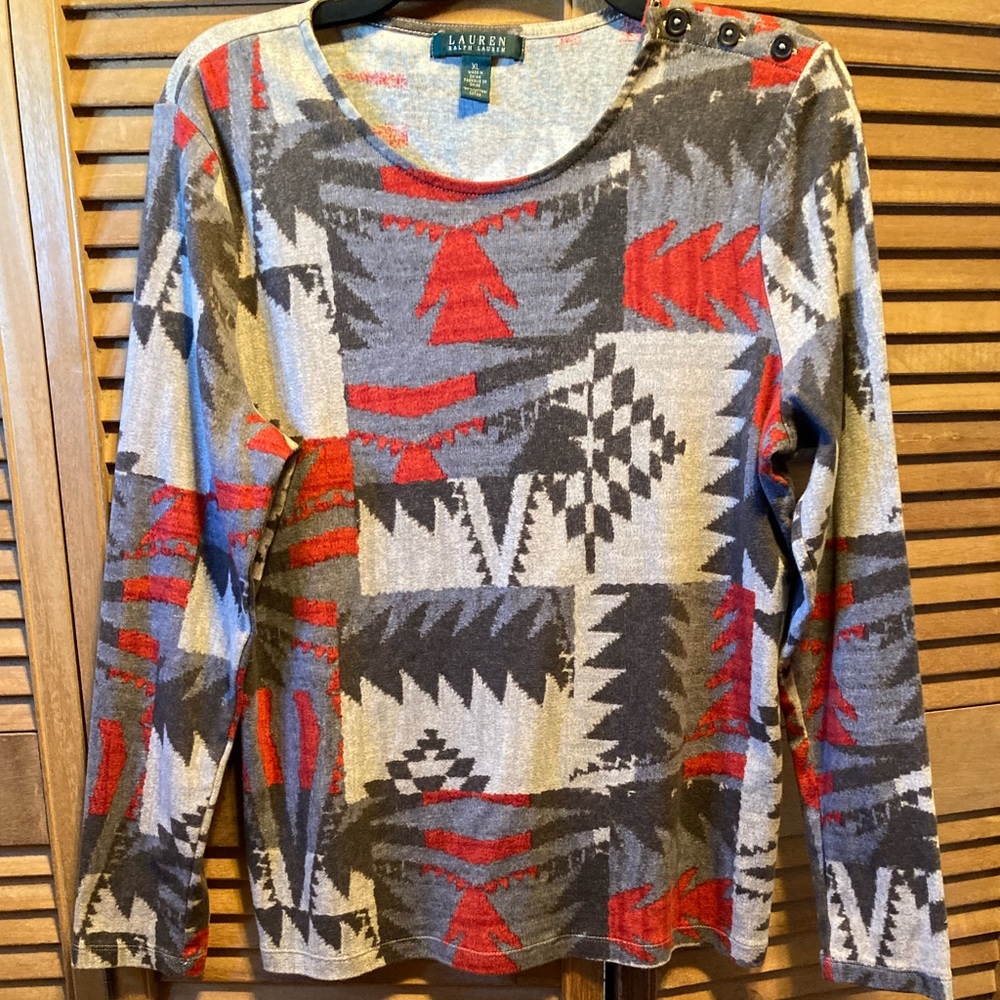 Lauren Ralph Lauren Aztec Designed Top